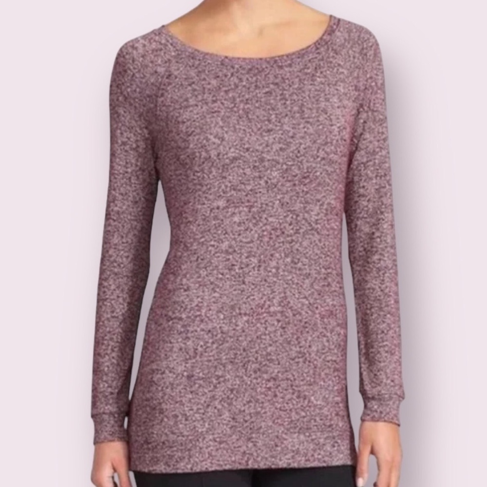 ATHLETA ‘Pose’ Womens Modal Crew Neck Long Sleeve Marled Tunic Soft Top Size M